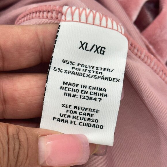 Celebrity Pink XL Rose Pink Velvet Long Sleeve Bodysuit Ruffle Shoulder Detail - Picture 6 of 15